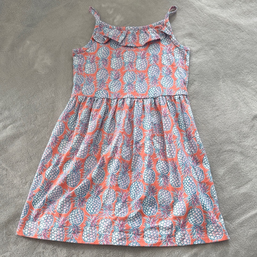 Carters Pineapple Print Kids Dress - Peach and Blue